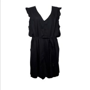 OLD NAVY Black Flutter Sleeve Linen Blend Romper Size XXL NWT